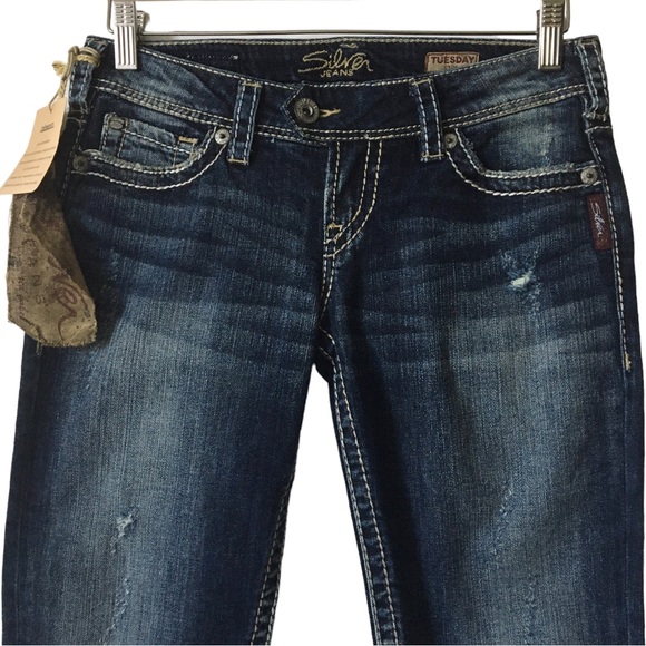 Silver Jeans Tuesday Crop Denim Jeans Size 27 - Picture 16 of 17